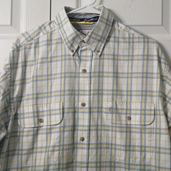 Wrangler Cowboy Cut Collection George Strait Button Shirt blue white  yellow  L - Picture 3 of 10